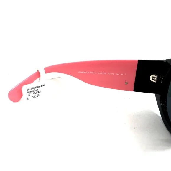 Chanel Sunglasses 5524-A c.535/S4 Black Pink Asian Fit Frames with Gray Lenses - Picture 10 of 13